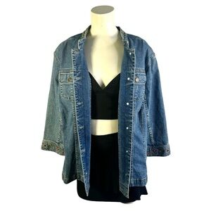 C.J  BANKS JEANS JACKET STRETCH JEANS COAT Y2K PLUS SIZE WOMEN SIZE 3X